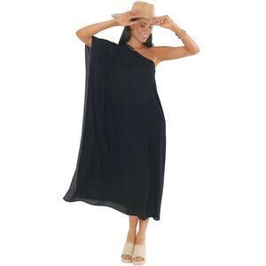 Show Me Your Mumu Tropez Maxi Dress XXL Black One Shoulder Formal Resort NWT